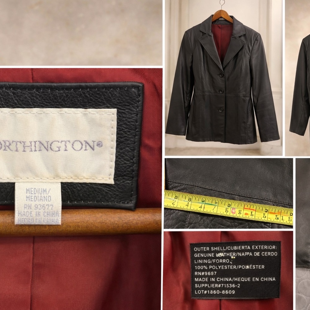 PRICE DROP TONIGHT ONLY
 Worthington Genuine Leather Blazer – Black - Picture 2 of 14